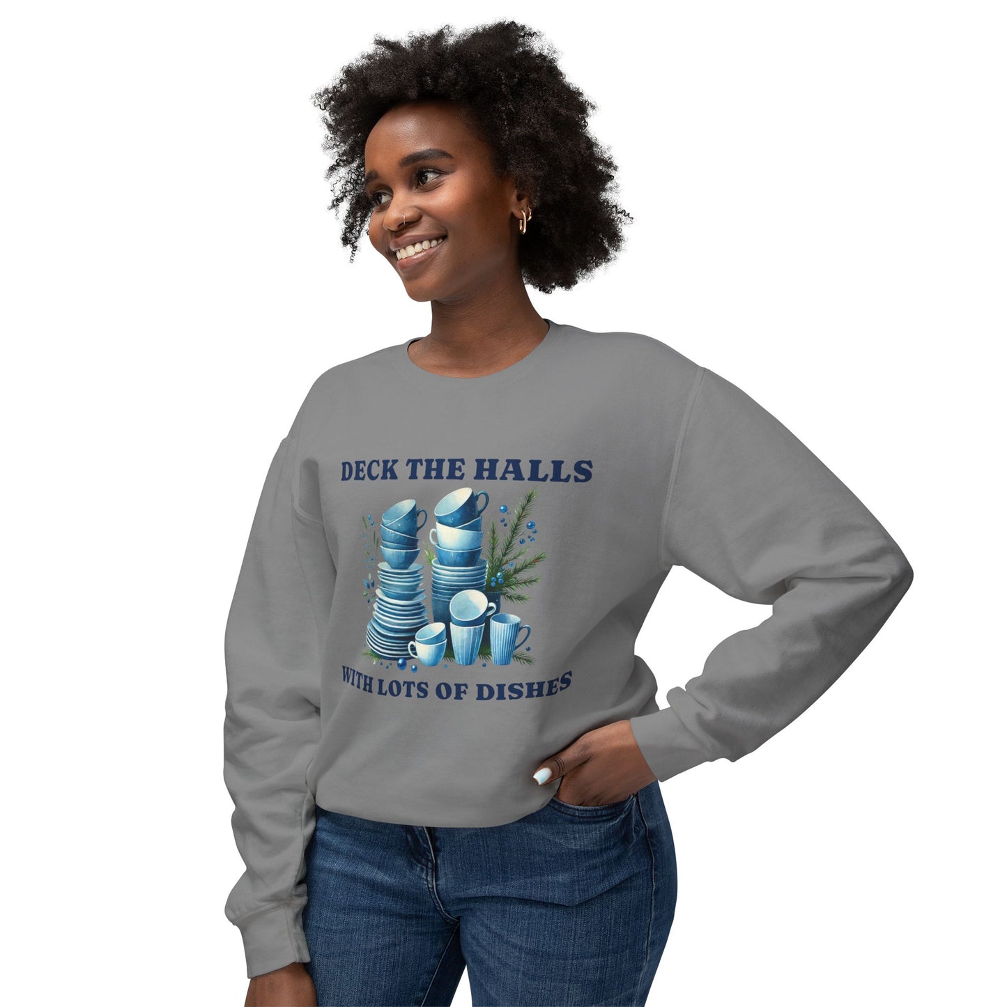 Deck the Halls with Lots of Dishes Sweatshirt – Christmas Dinner Inspired Unisex Crewneck | Nine Scoops