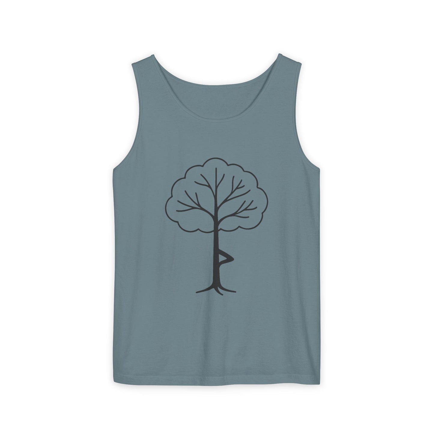 Tree Pose Yoga Tank – Unisex Garment-Dyed Mindfulness Top
