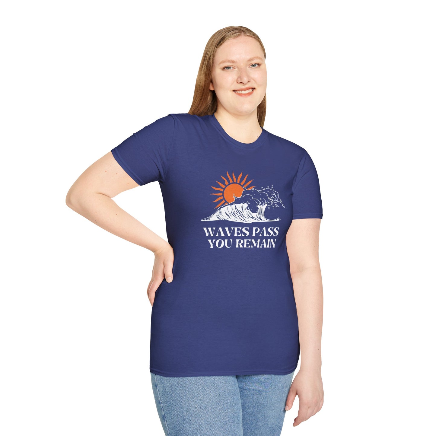 Waves Pass, You Remain Tee – Ocean-Inspired Self-Care Unisex T-Shirt