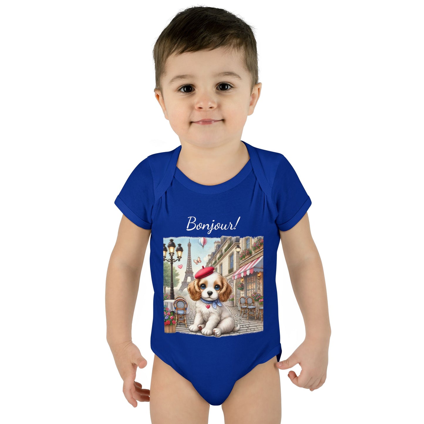 Bonjour Paris! Adorable French Spaniel Baby Bodysuit - Perfect Gift for Little Ones