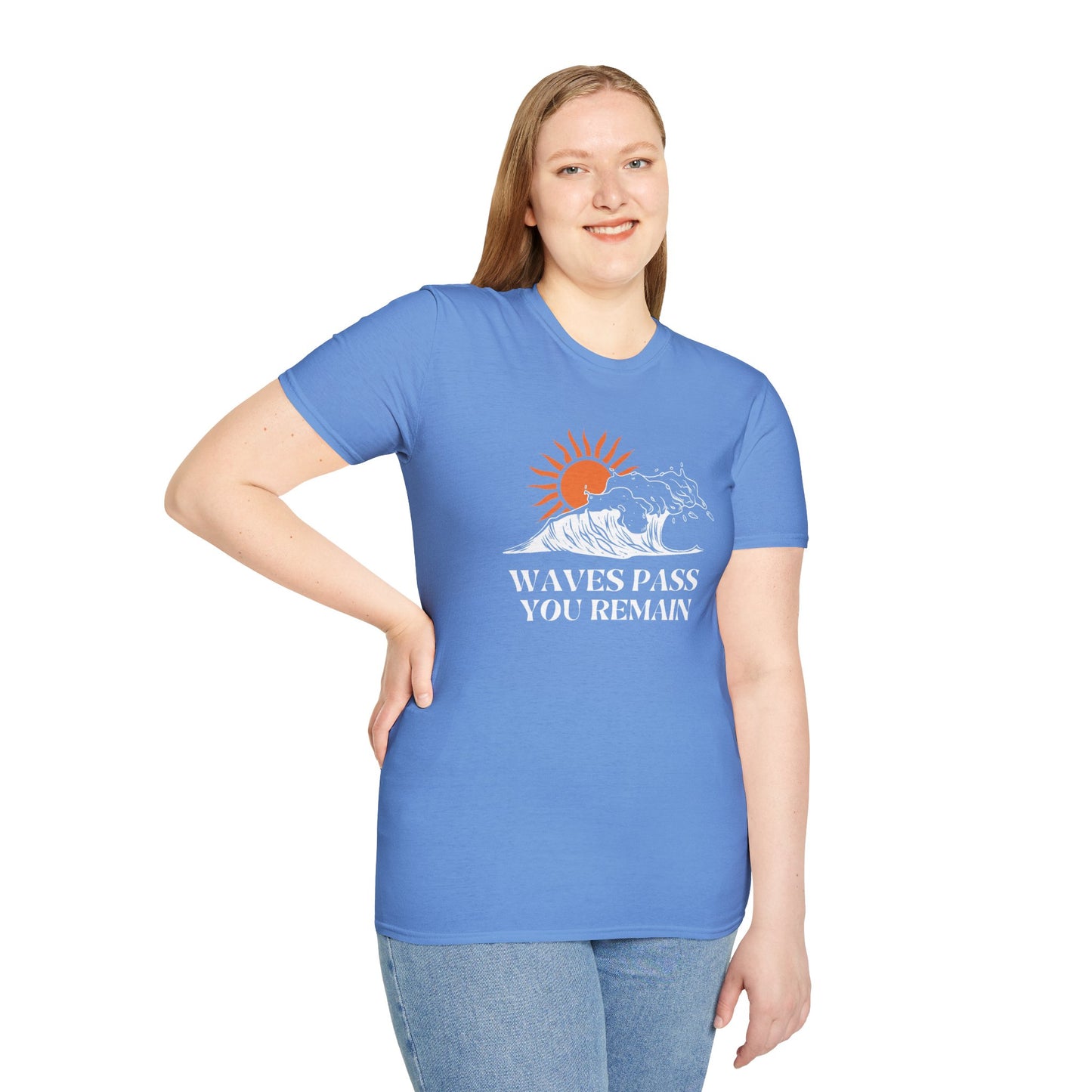 Waves Pass, You Remain Tee – Ocean-Inspired Self-Care Unisex T-Shirt