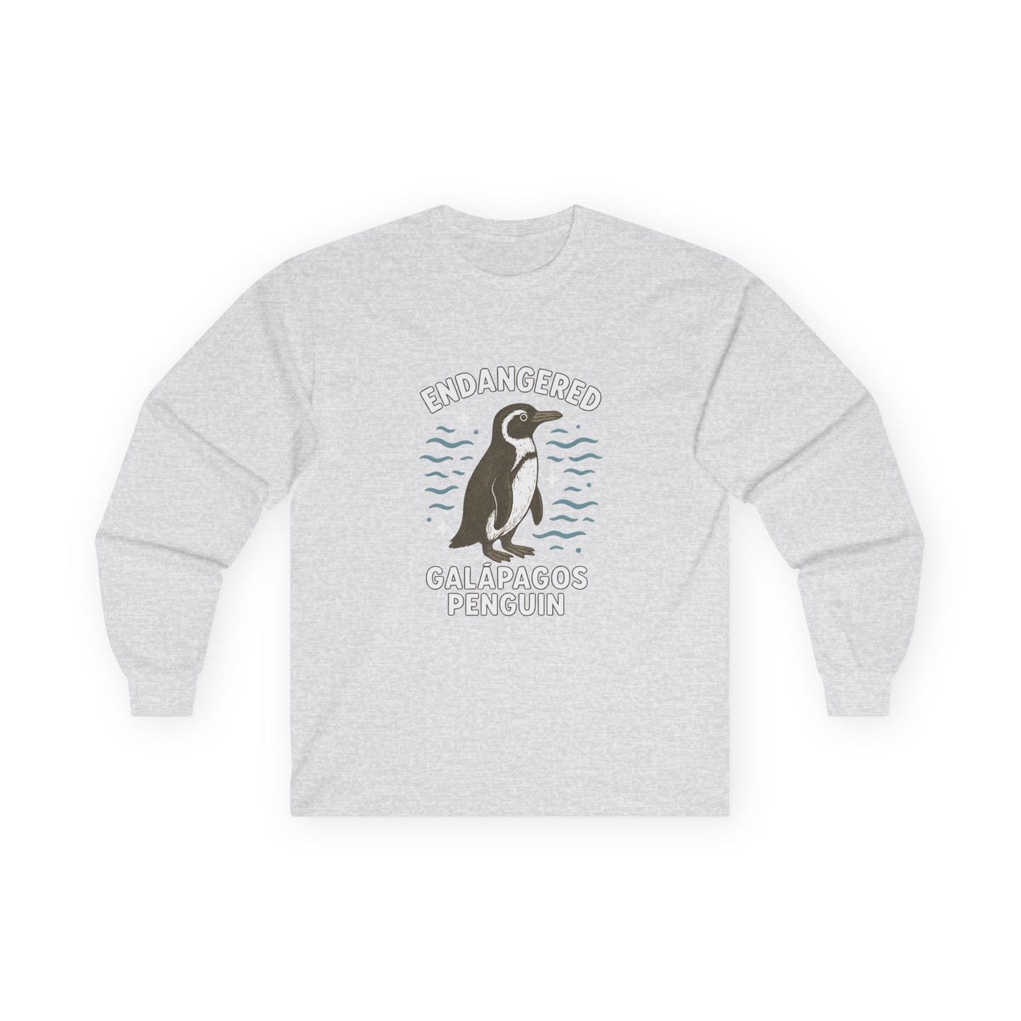Endangered Galápagos Penguin Long Sleeve Shirt – Ocean Conservation Tee by Nine Scoops