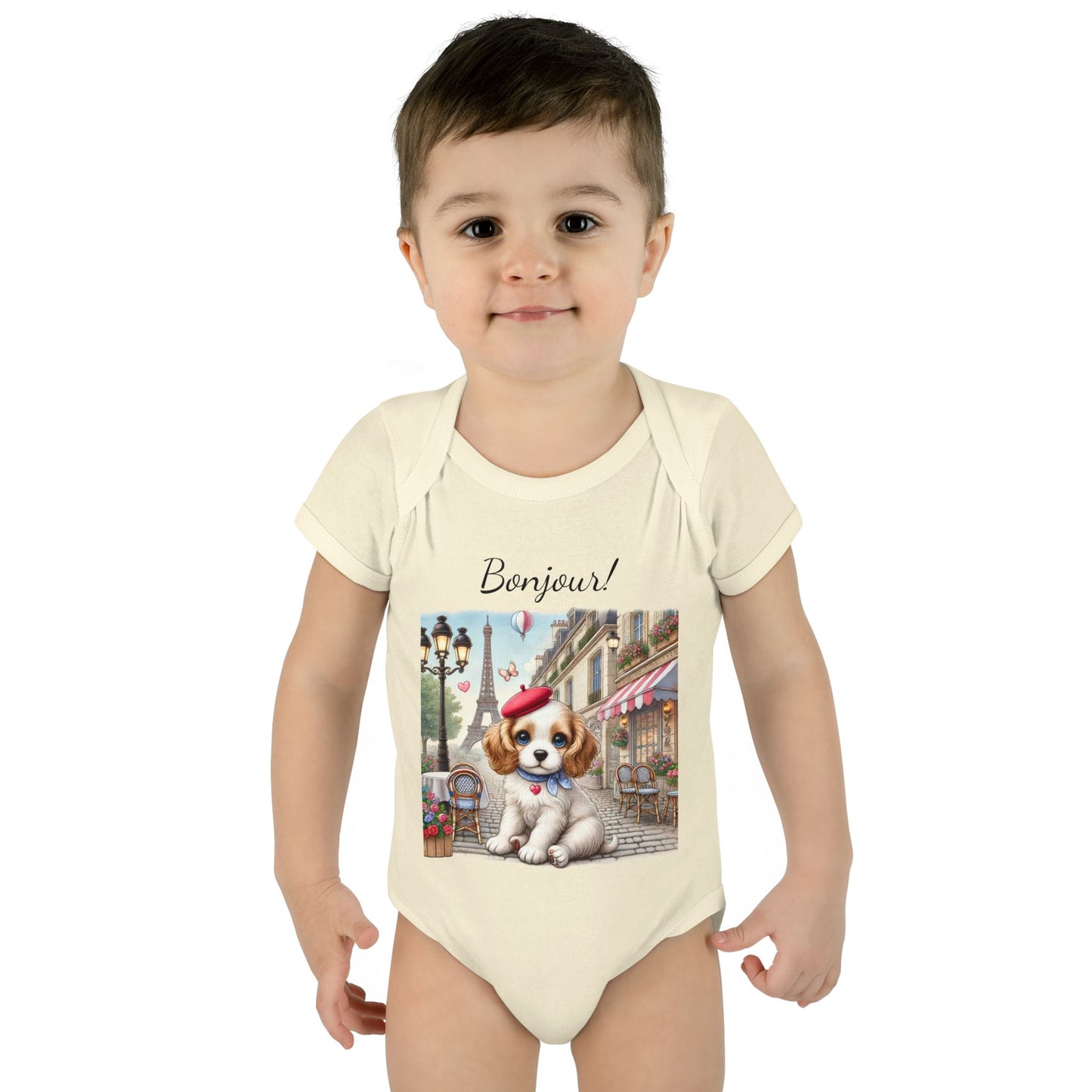 Bonjour Paris! Adorable French Spaniel Baby Bodysuit - Perfect Gift for Little Ones
