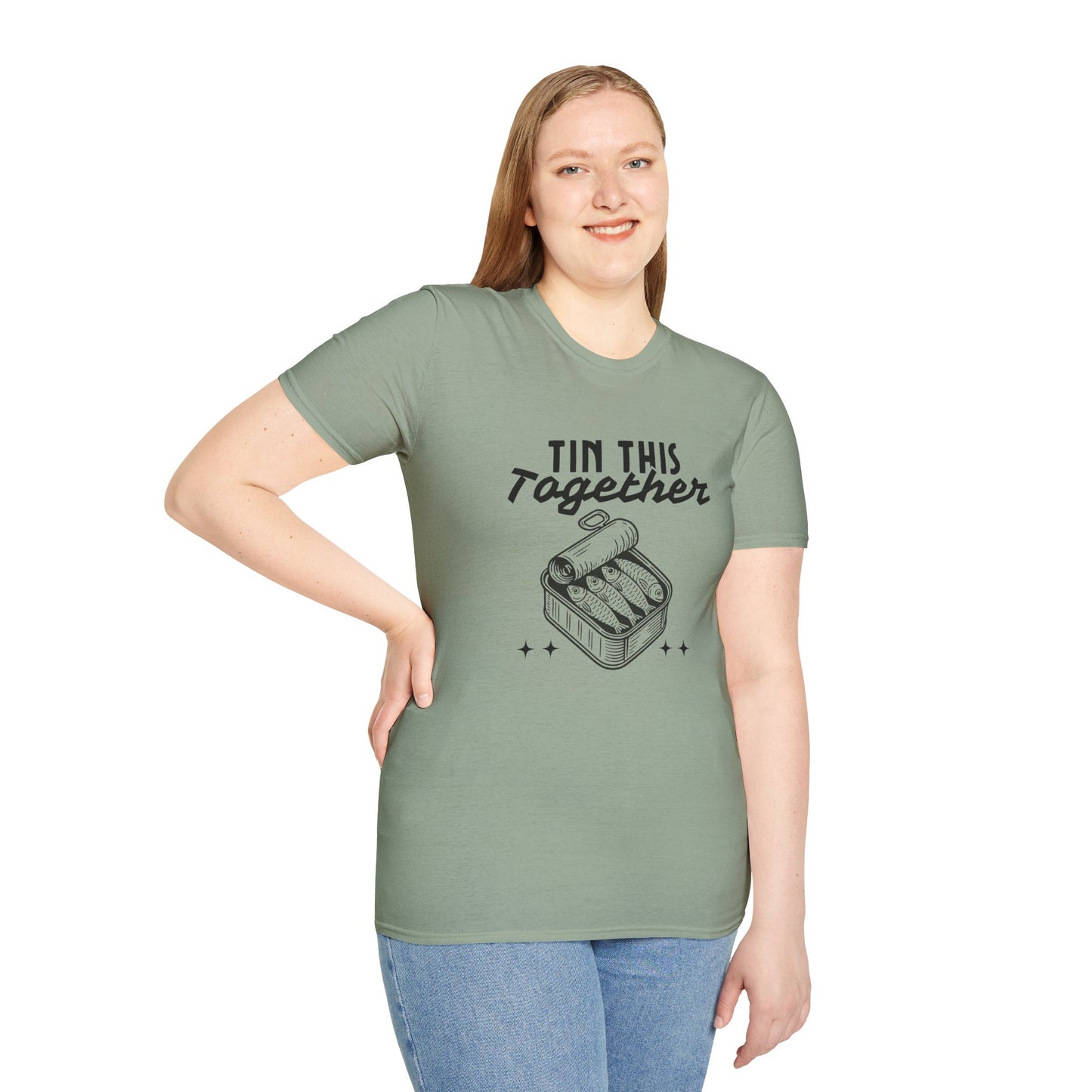 Tin This Together – Funny Sardine Unisex T-Shirt for Ocean Wellness & Plastic Pollution Awareness