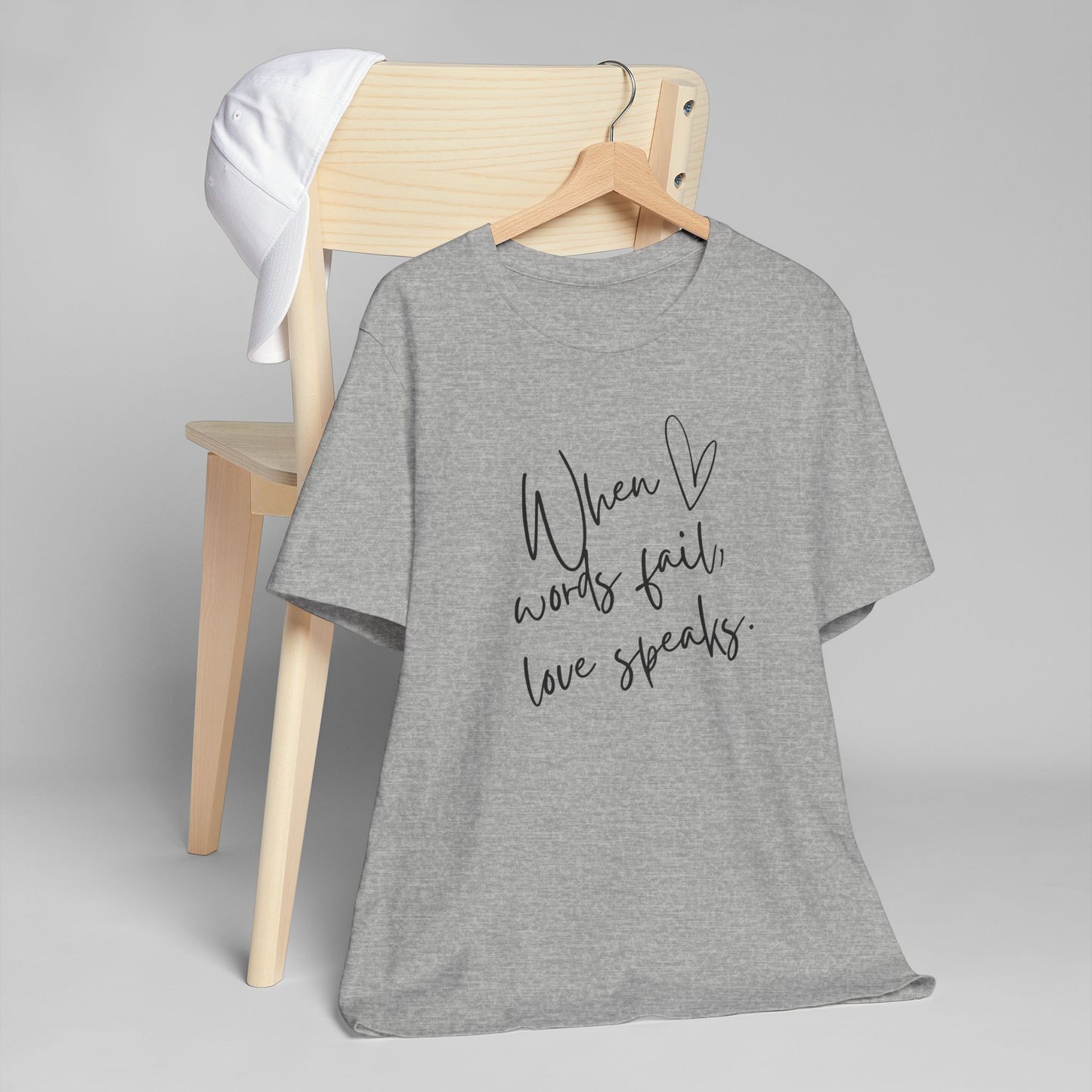 When Love Speaks Unisex Jersey T-Shirt – Valentine’s Day Inspiration