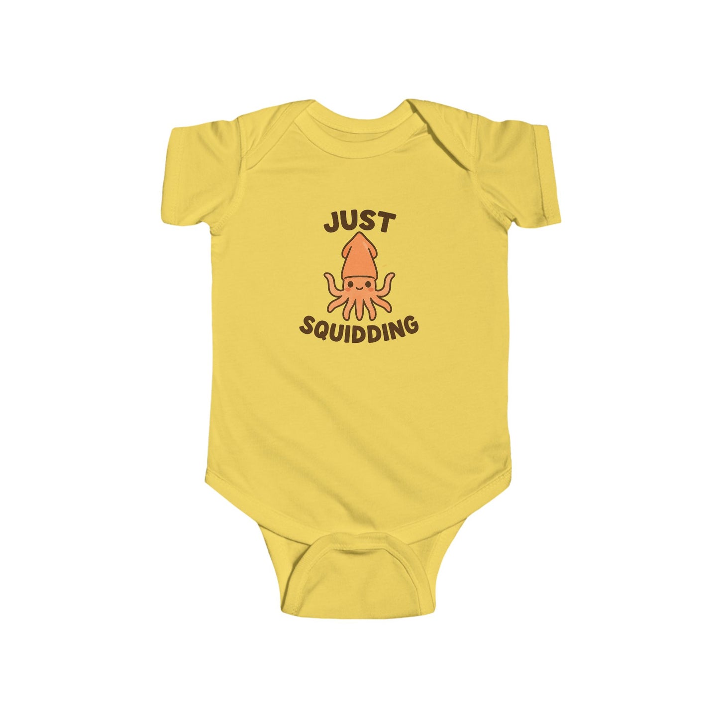 Just Squidding Baby Bodysuit – Cute Squid Infant Outfit Supporting Ocean Clean-Up