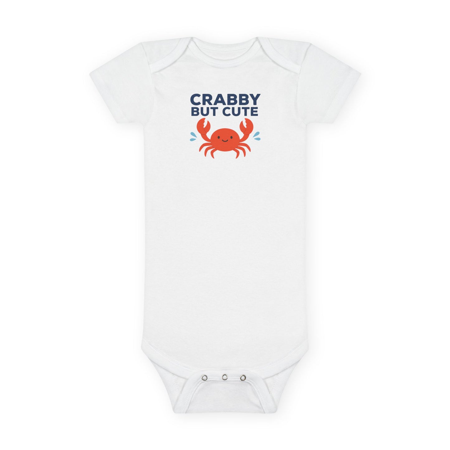 Crabby but Cute Organic Crab Onesie® – Funny Baby Bodysuit Supporting Ocean Cleanup