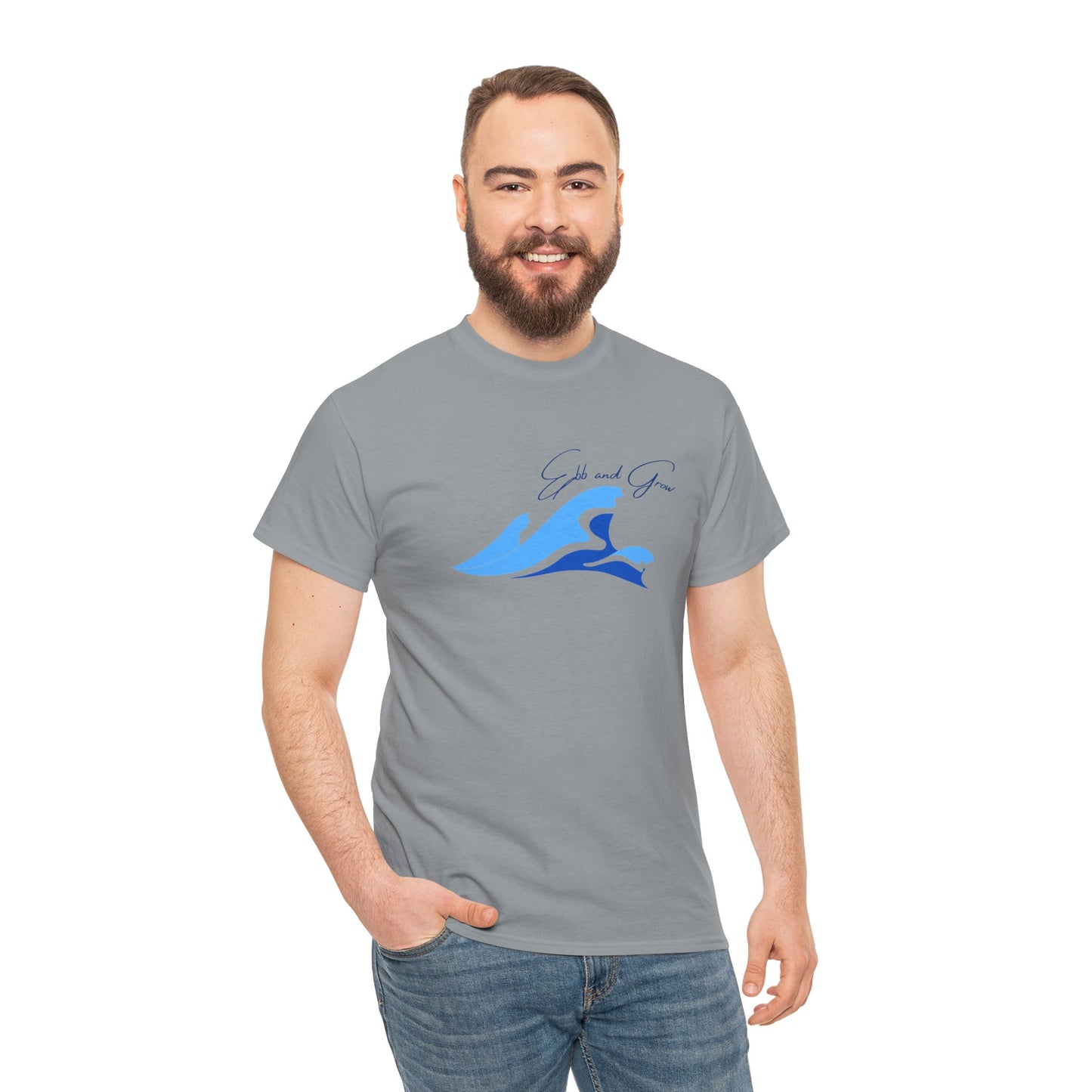 Ebb and Grow Tee – Tide-Inspired Unisex Cotton T-Shirt for Personal Growth & Ocean Wellness