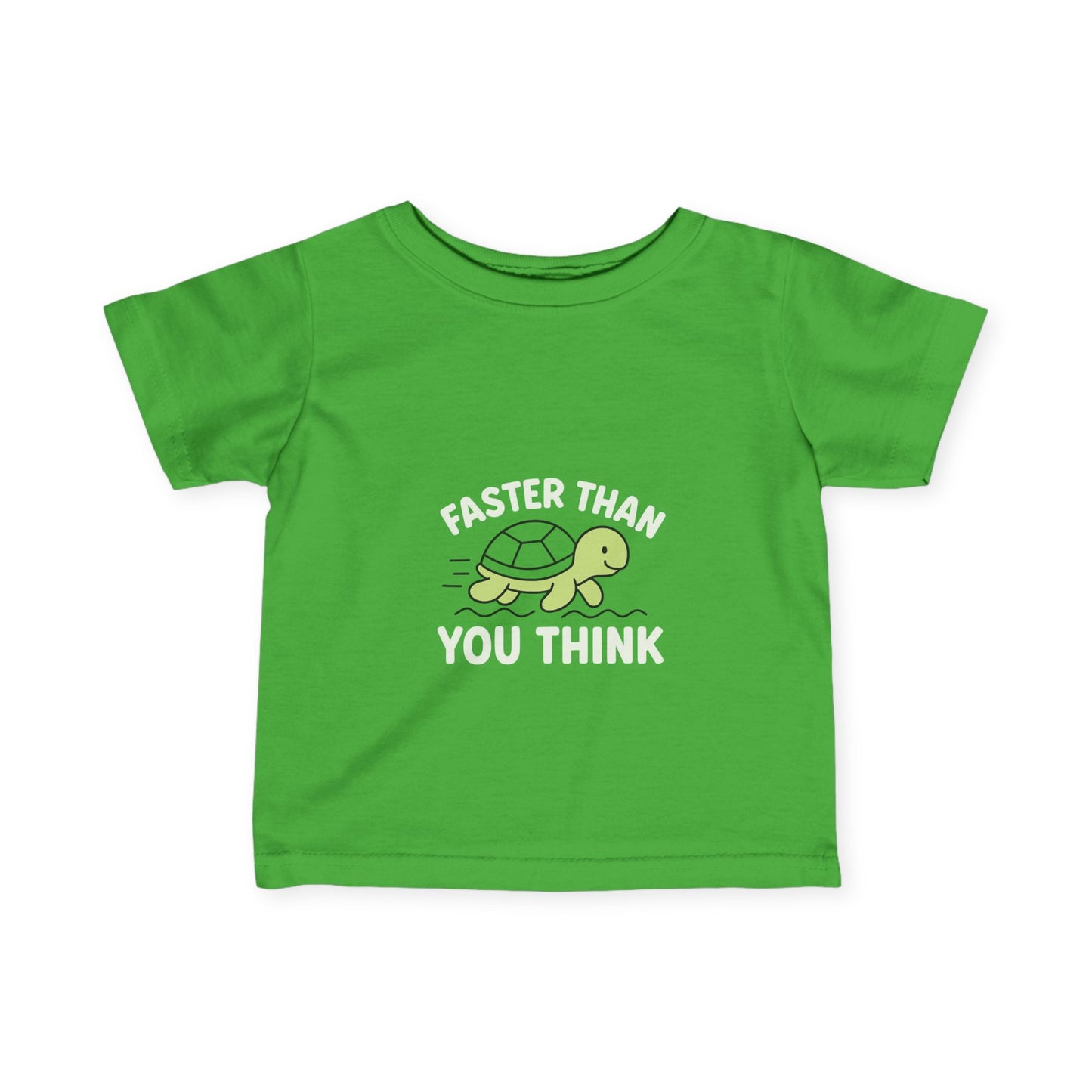 Faster Than You Think Turtle Infant Tee – Baby Shirt Supporting Ocean Cleanup