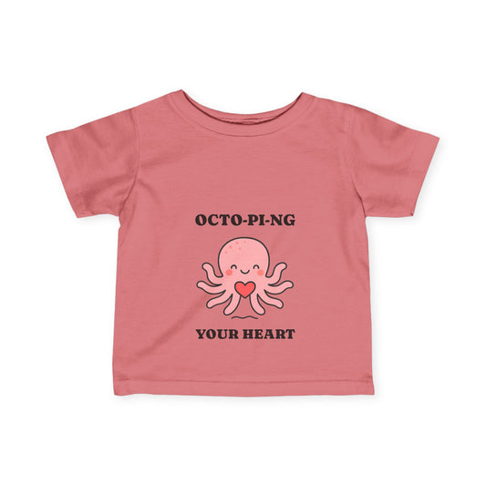 Octo-pi-ng Your Heart Infant Tee – Cute Octopus Baby Shirt Supporting Ocean Cleanup