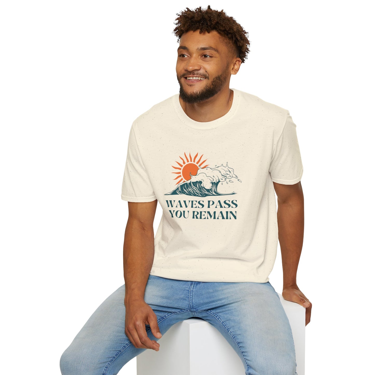 Waves Pass, You Remain Tee – Ocean-Inspired Self-Care Unisex T-Shirt