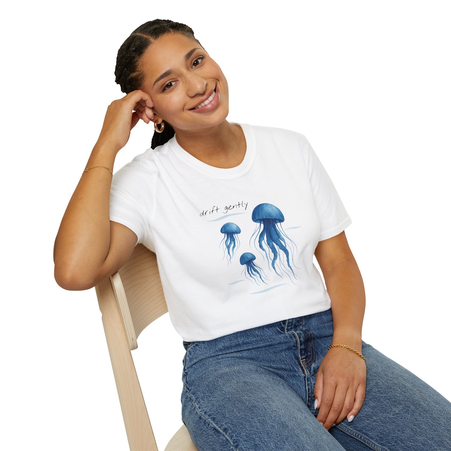 Drift Gently Jellyfish Tee – Be Kind to Yourself & Protect the Ocean