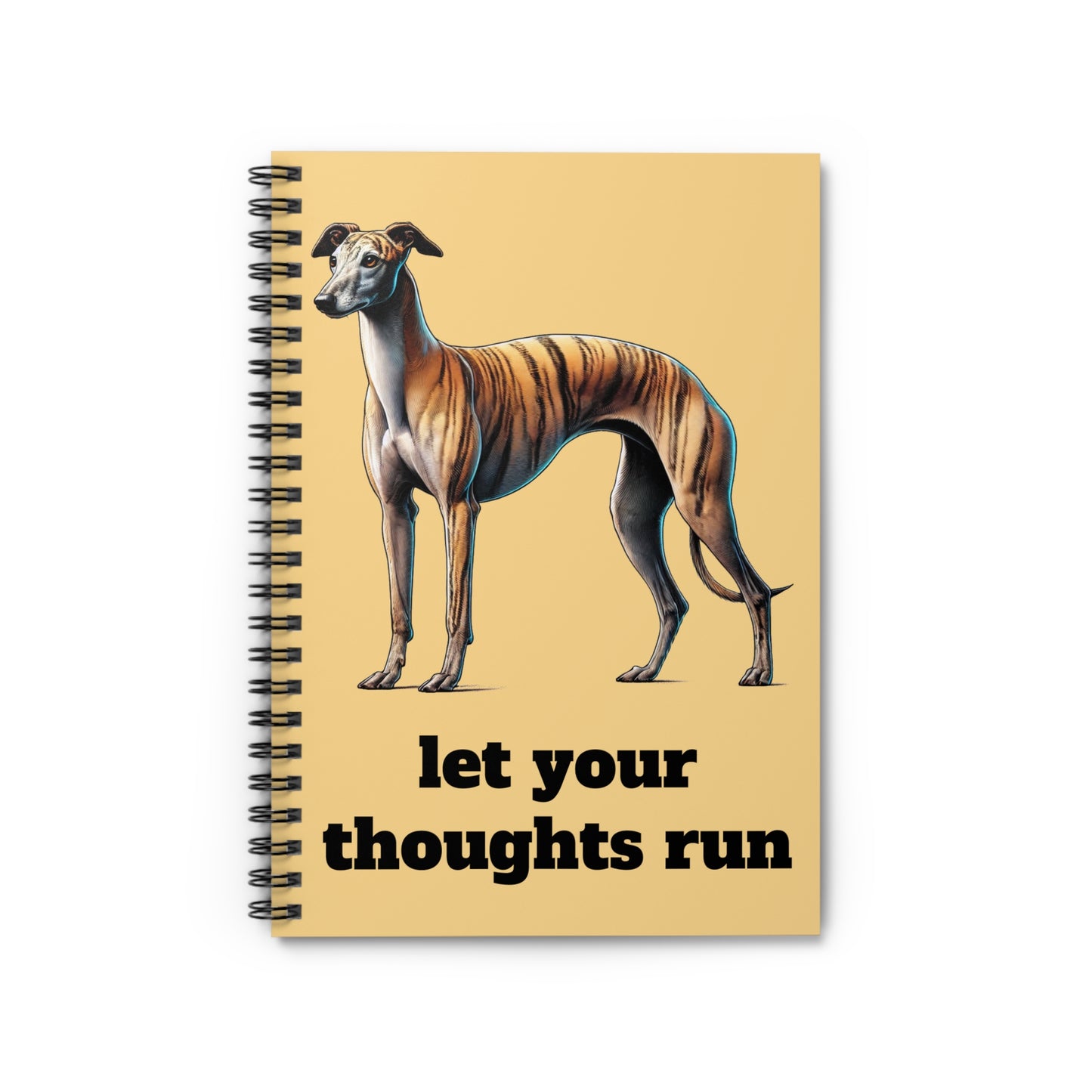 Greyhound Inspired Spiral Notebook – “Let Your Thoughts Run”