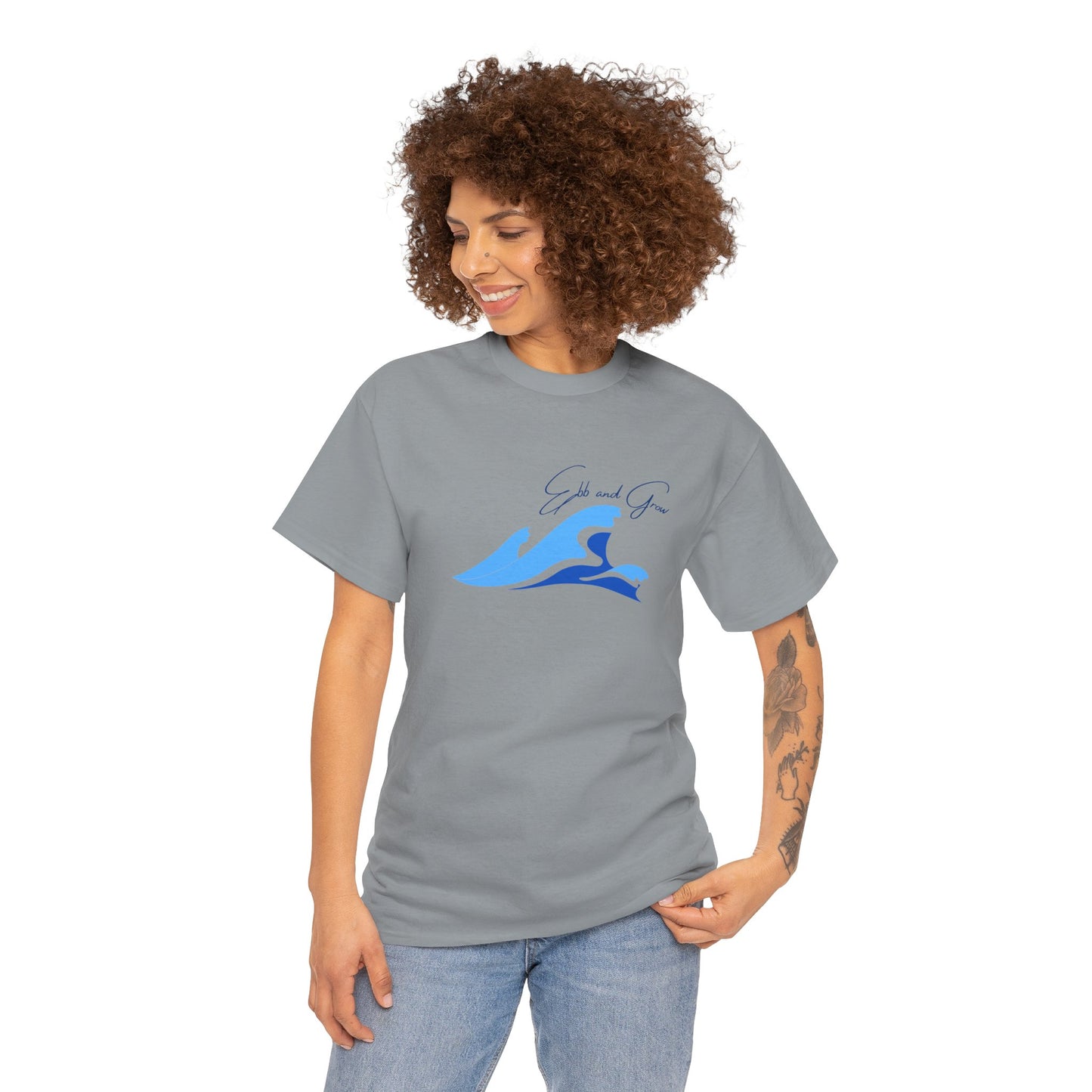 Ebb and Grow Tee – Tide-Inspired Unisex Cotton T-Shirt for Personal Growth & Ocean Wellness