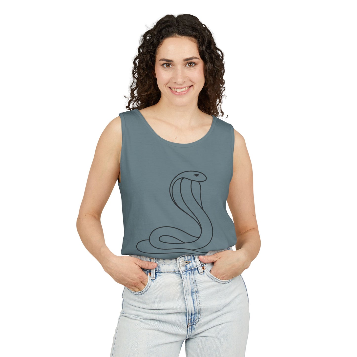 Cobra Pose Yoga Tank – Unisex Garment-Dyed Mindful Movement Top