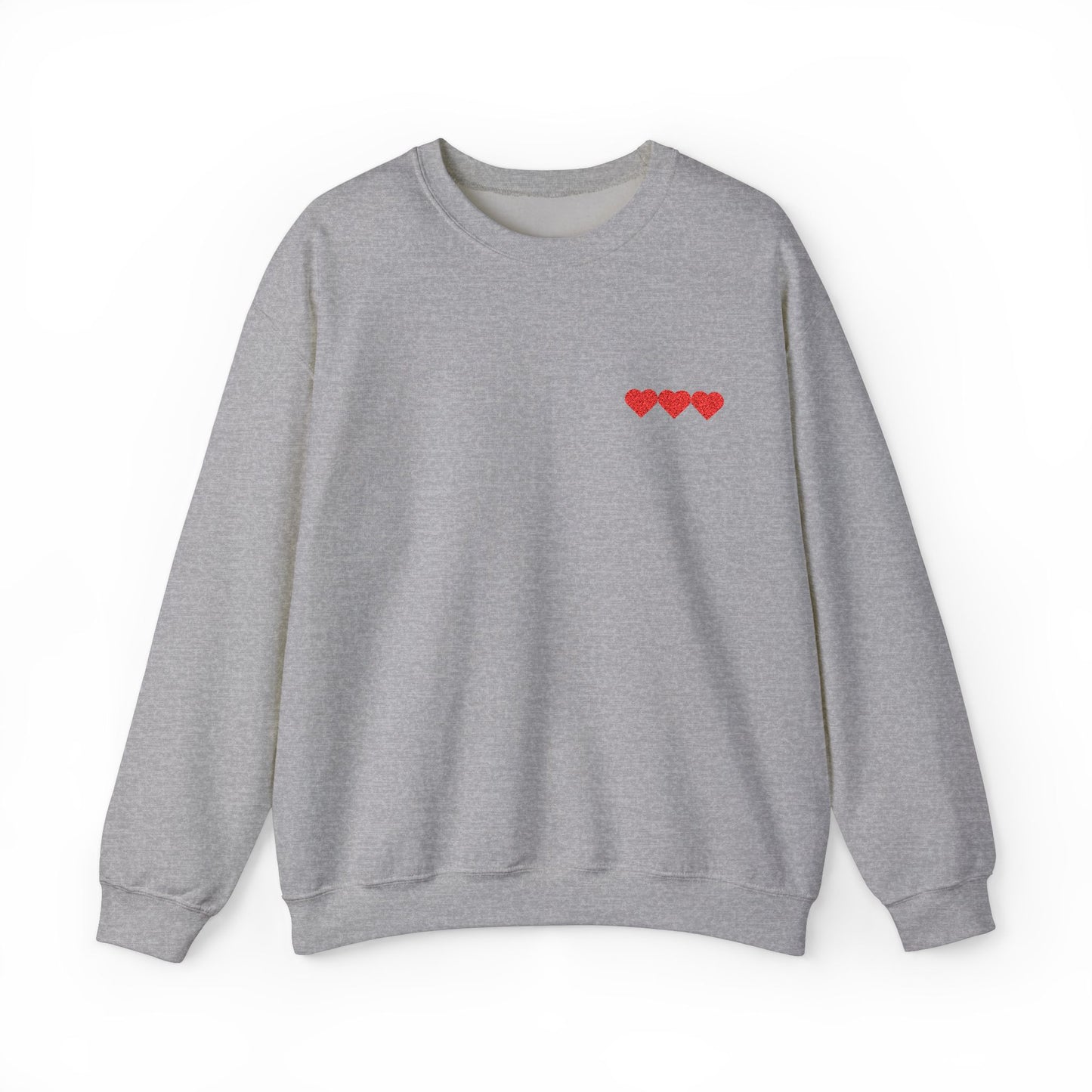 Unisex Heavy Blend™ Valentine's Day Crewneck Sweatshirt – Triple Heart Design