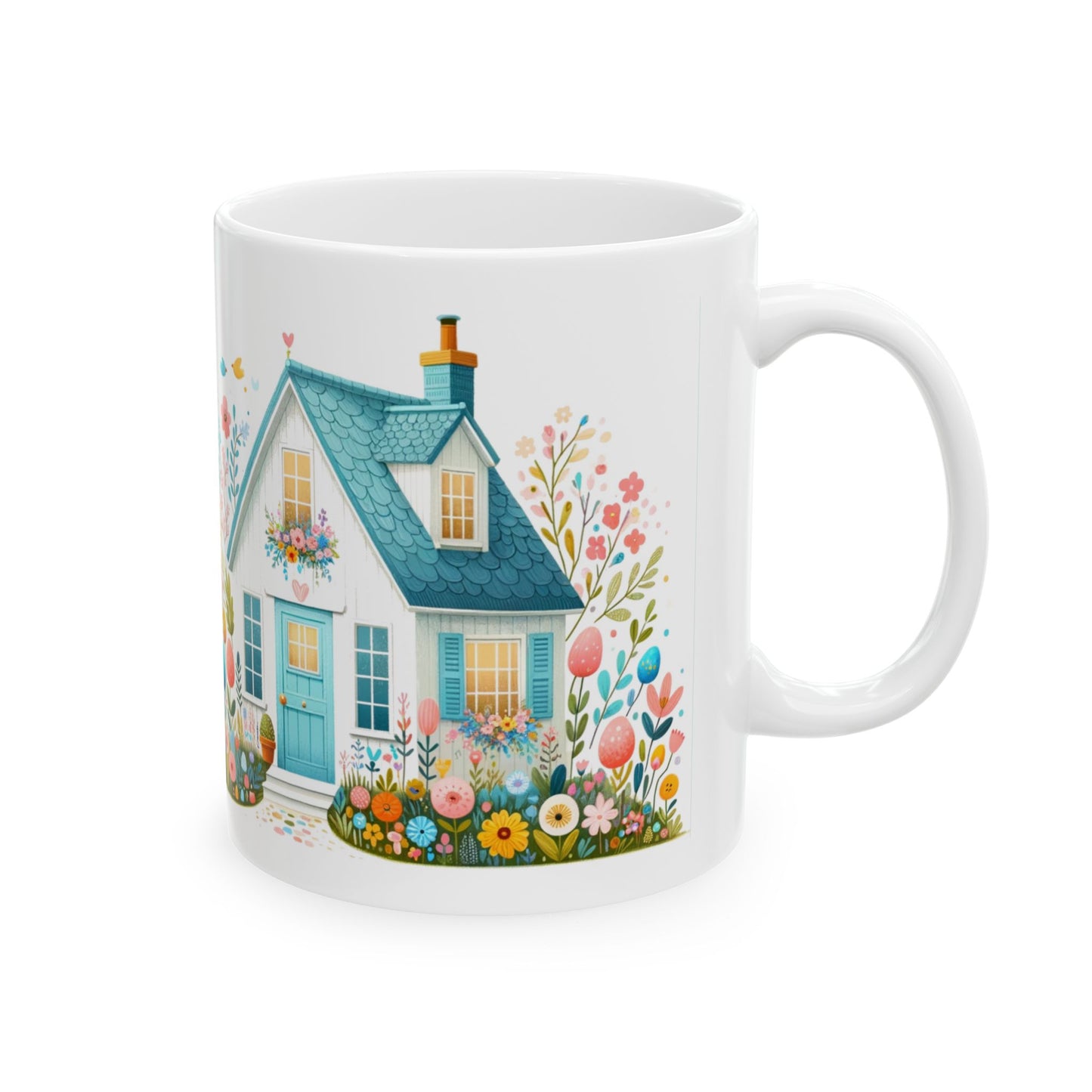 Home is Where Your Heart Blooms - Spring Cottage Ceramic Mug, 11oz