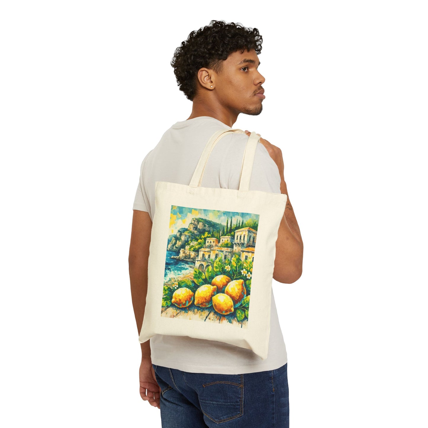 Mediterranean Escape Tote Bag – Perfect for Travel Lovers and Lemon Enthusiasts