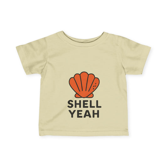 Shell Yeah Infant Tee β Beach-Themed Baby Shirt Supporting Ocean Cleanup