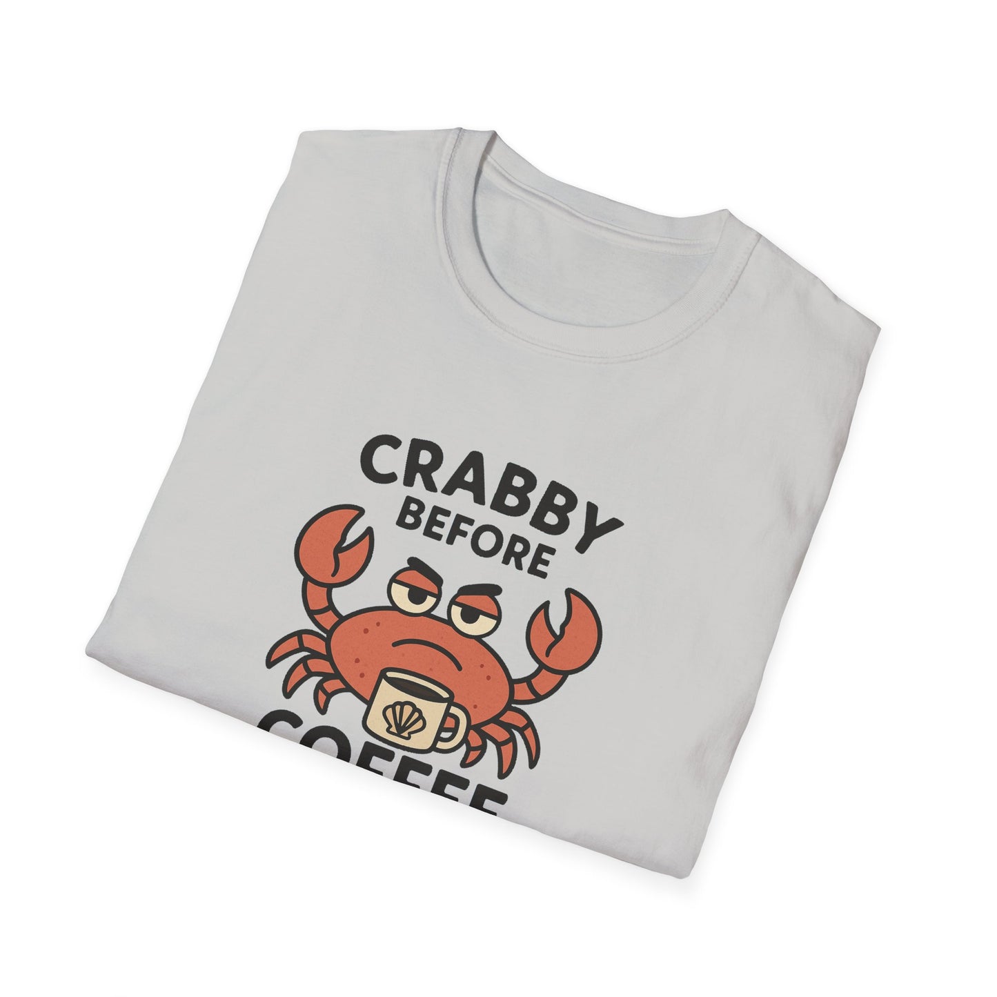 Crabby Before Coffee Ocean T-Shirt – Funny Crab & Coffee Unisex Tee