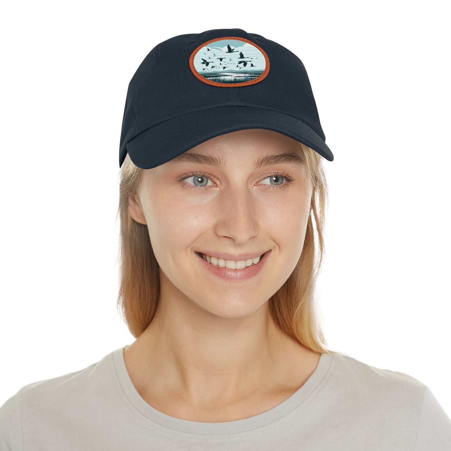 Flock in Flight Cap – Hat with Leather Patch (Round)