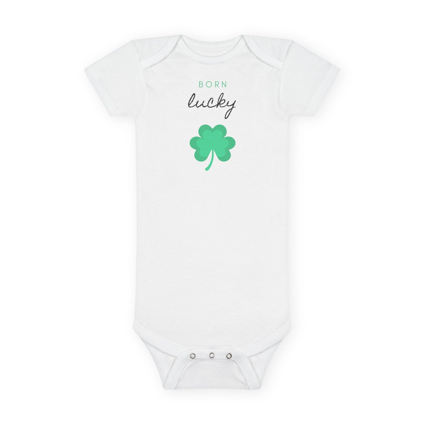 Born Lucky Organic Baby Bodysuit – St. Patrick’s Day Baby Outfit