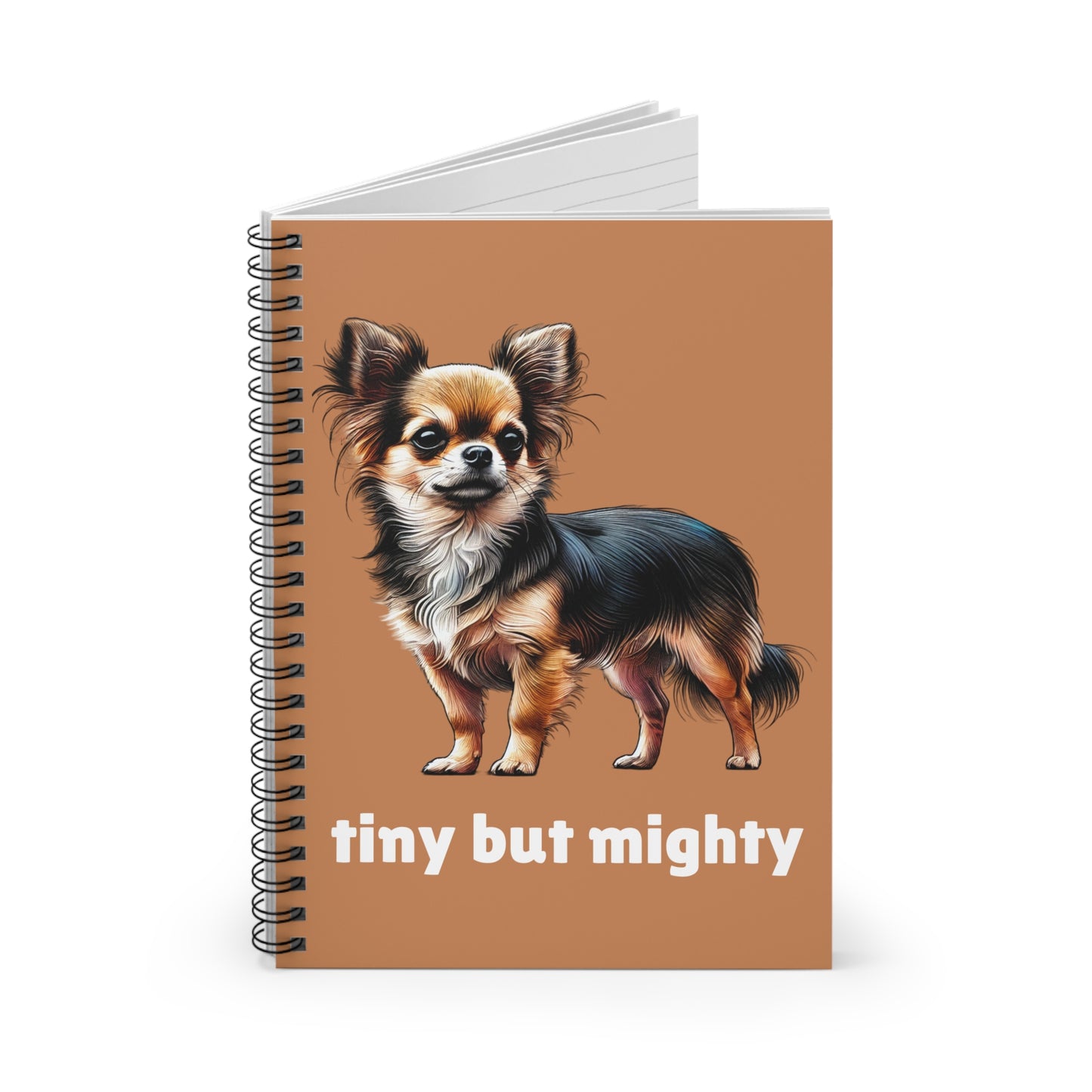 "Tiny But Mighty" Chihuahua-Inspired Spiral Notebook – Small Size, Big Spirit