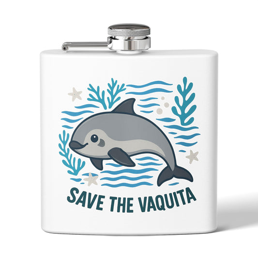 Save the Vaquita – Endangered Species Stainless Steel Flask (6oz)