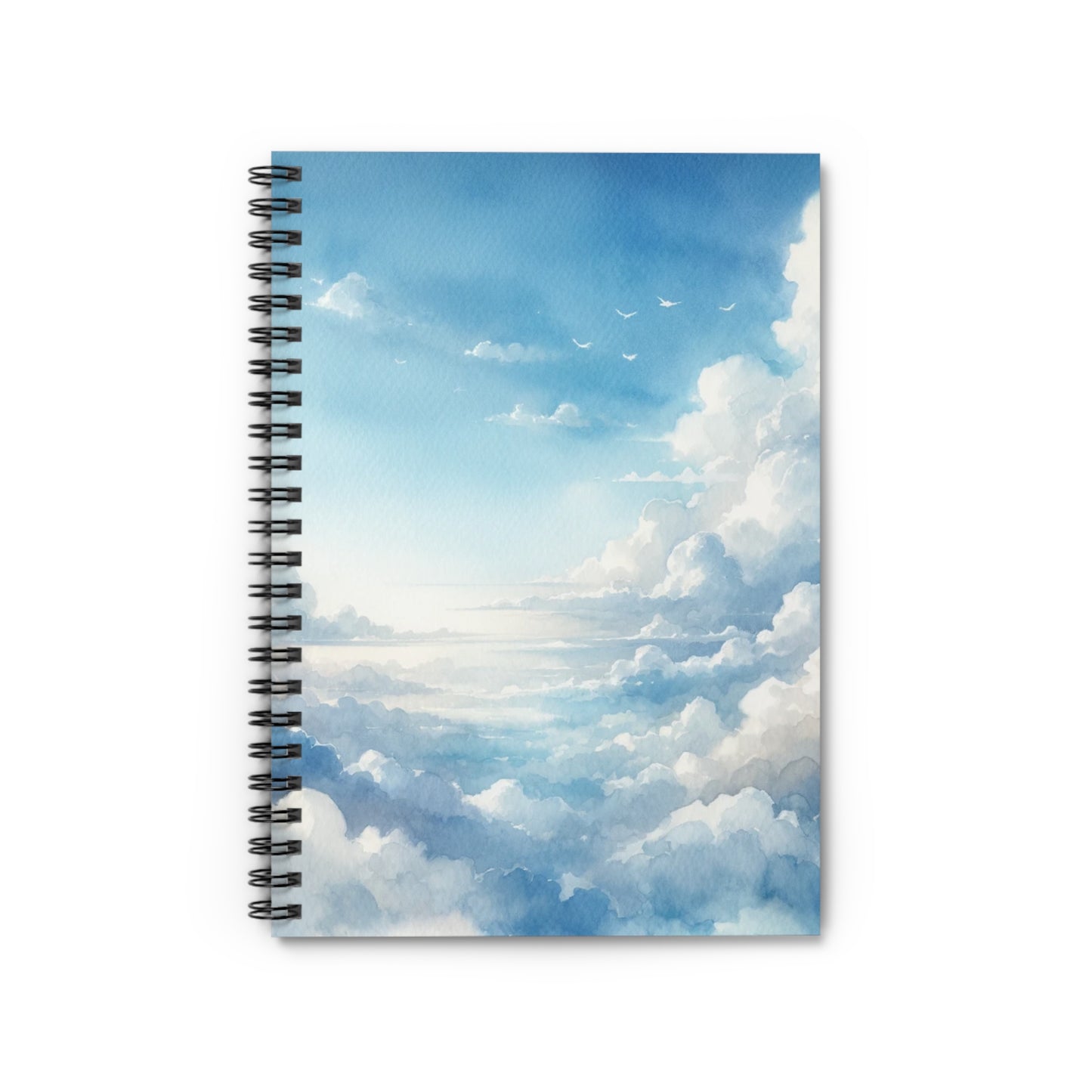 Cloudy Sky Watercolor Spiral Notebook - Ruled Line | Inspiring and Serene Stationery