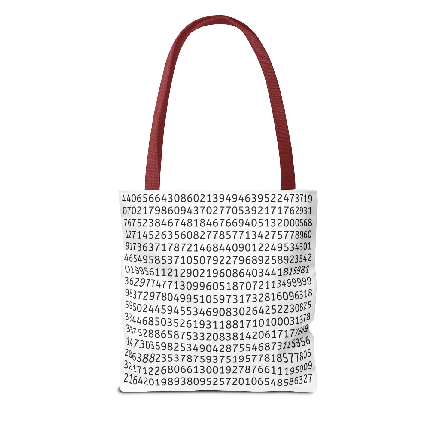 Pi Lover's Tote Bag – Stylish Math-Inspired Bag Featuring the First 1,022 Digits of Pi