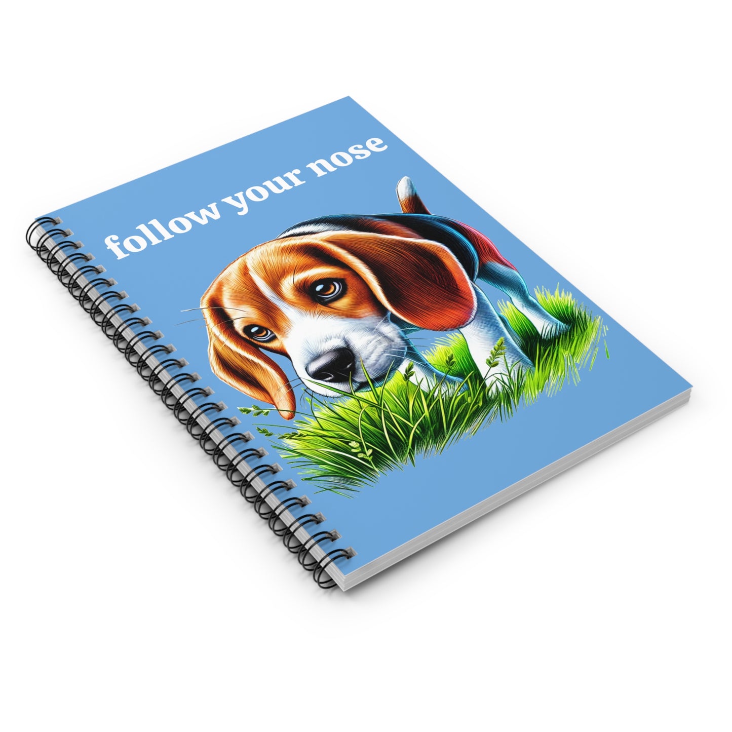 "Follow Your Nose" Beagle-Inspired Spiral Notebook – Perfect for Notes and Inspiration