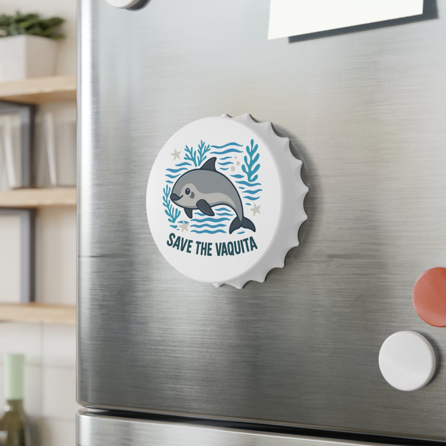 Save the Vaquita Bottle Opener – Cute Marine Life Bar Tool with Ocean Design