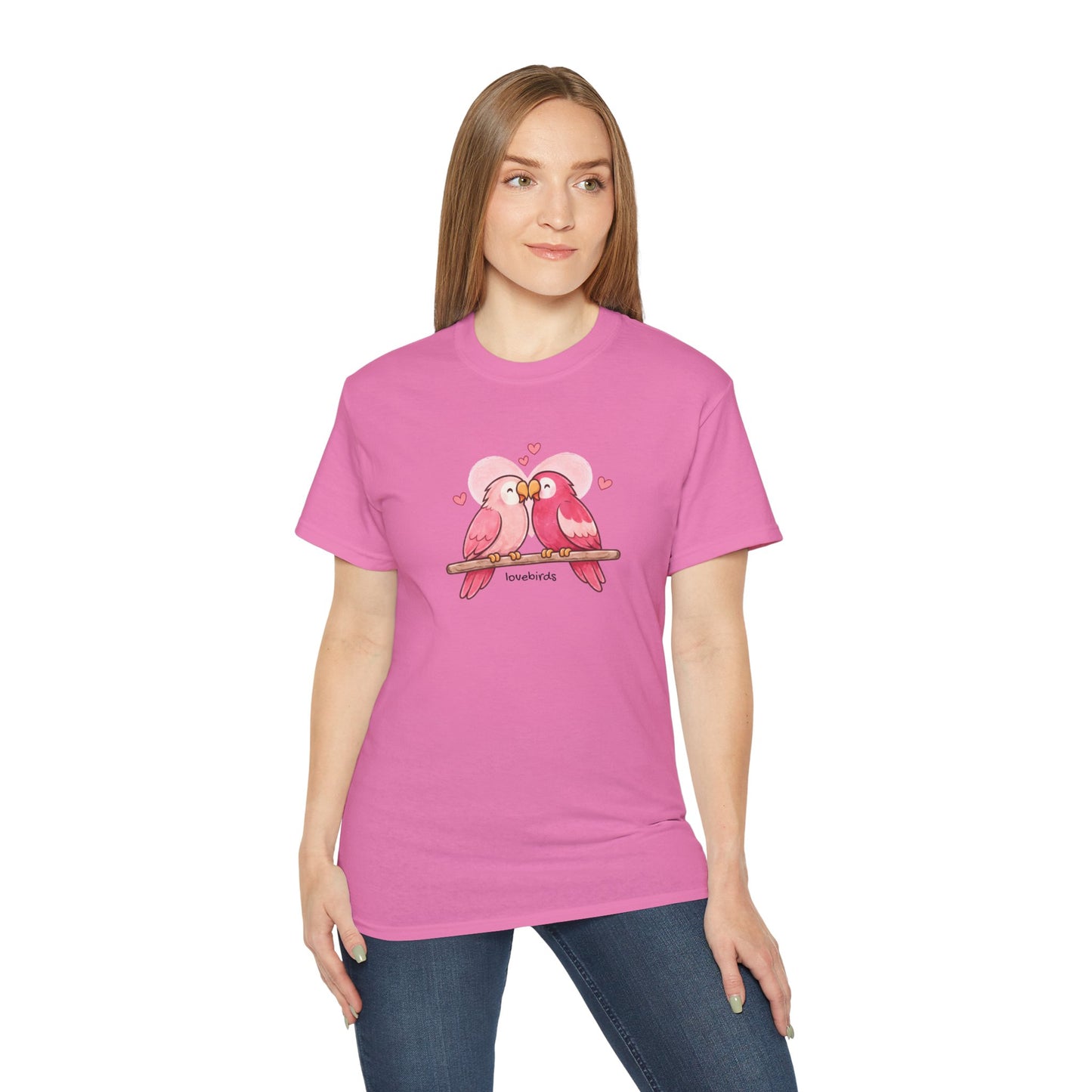 Valentine Lovebirds T-Shirt — Pair of Parrots 'Lovebirds' Tee