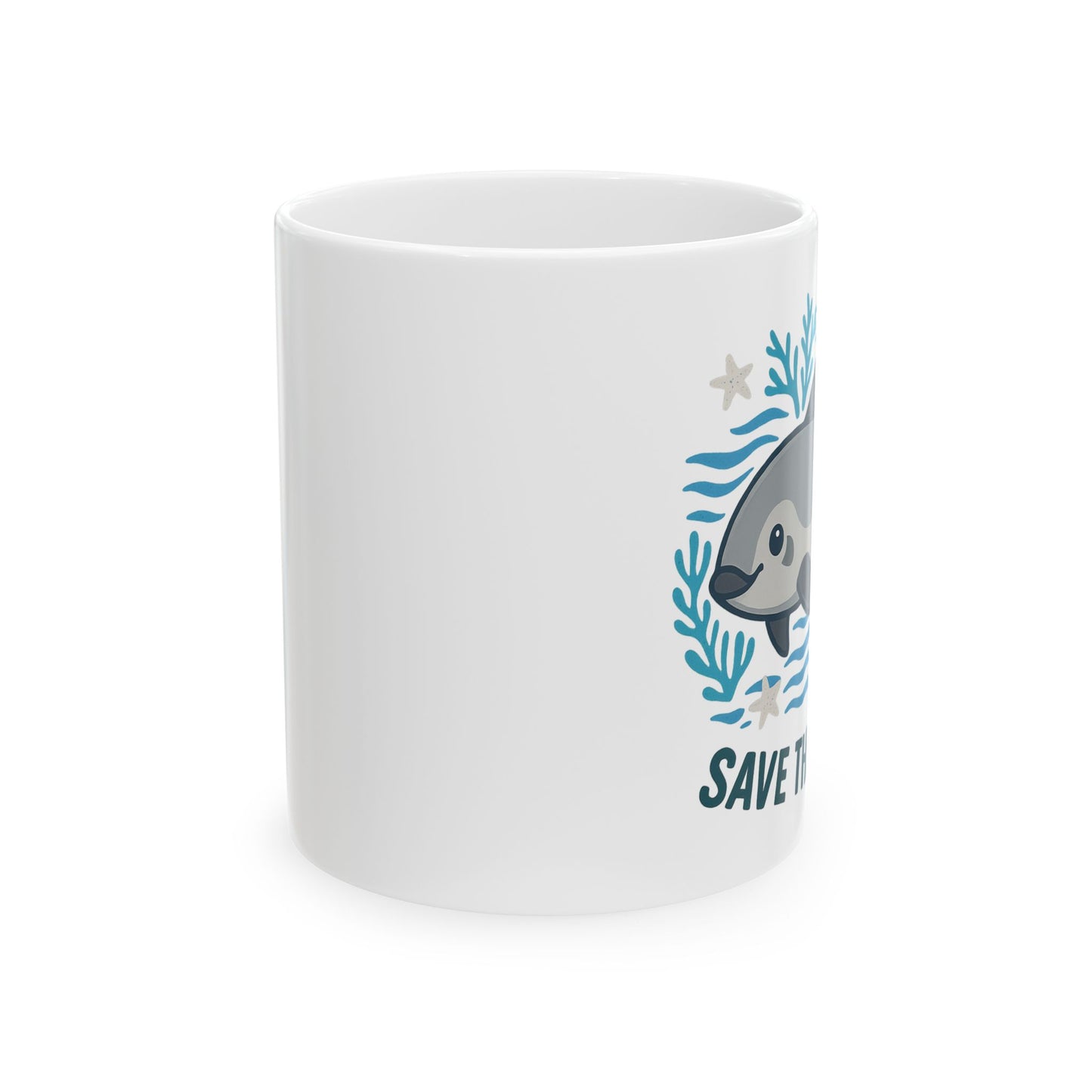 Save the Vaquita Ceramic Mug – Cute Ocean Animal Coffee Cup (11oz / 15oz)