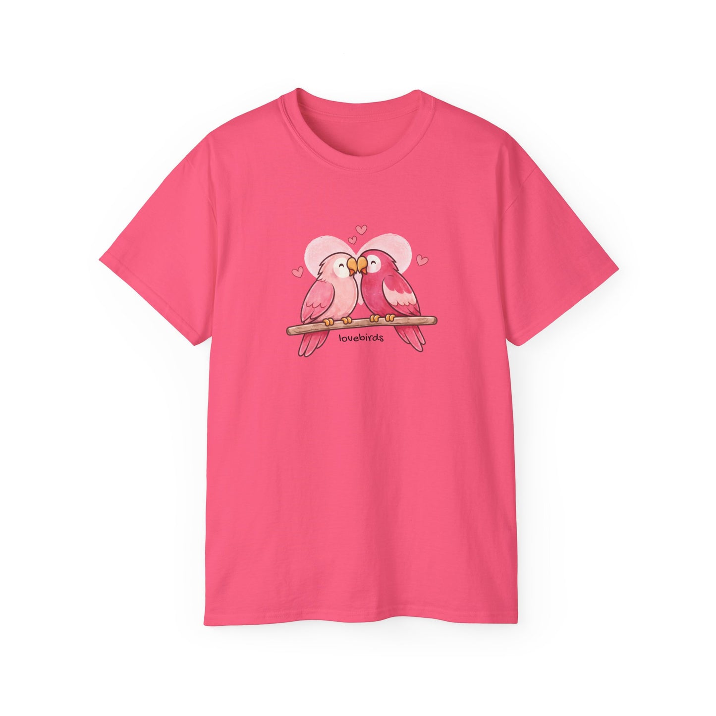 Valentine Lovebirds T-Shirt — Pair of Parrots 'Lovebirds' Tee