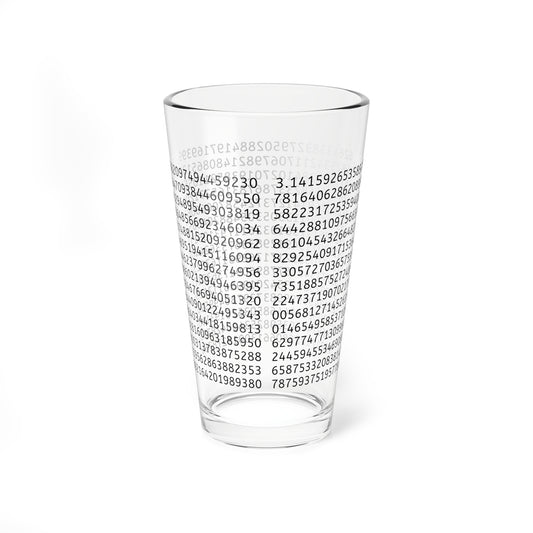 Pi-Themed Mixing Glass – Math Lover’s Drinkware with the First 1,003 Digits of Pi