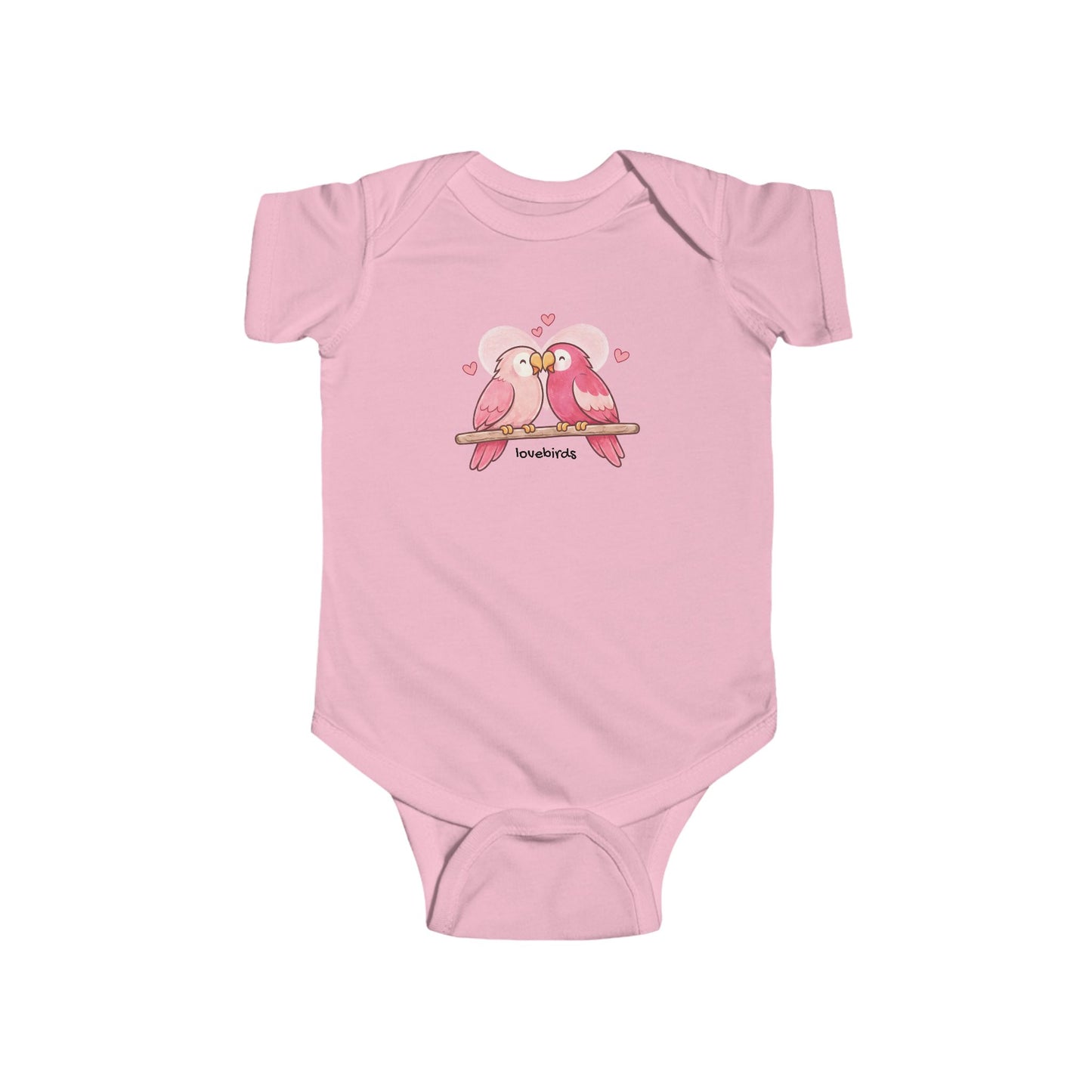 Lovebirds Infant Bodysuit — Valentine's Parrot Couple Baby Onesie