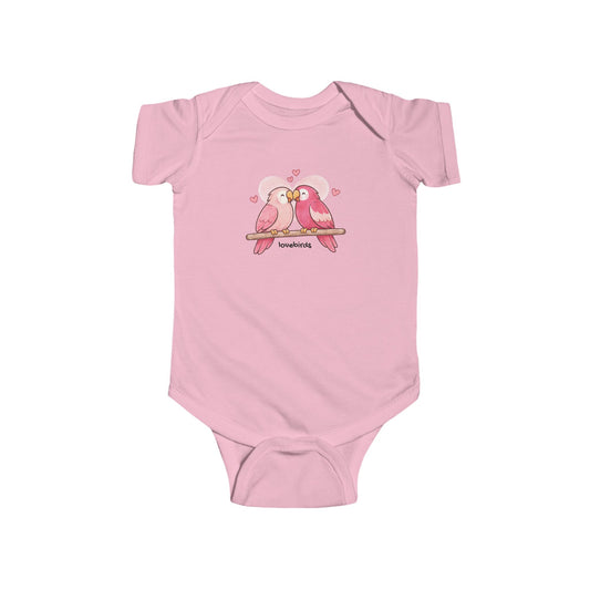 Lovebirds Infant Bodysuit — Valentine's Parrot Couple Baby Onesie