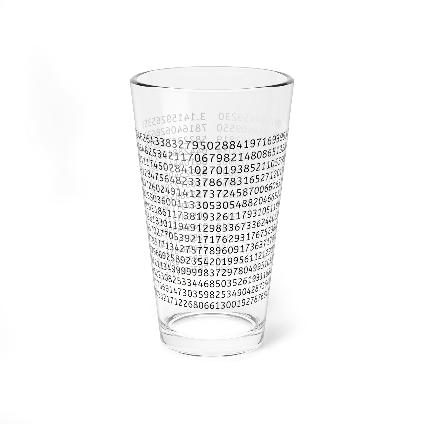 Pi-Themed Mixing Glass – Math Lover’s Drinkware with the First 1,003 Digits of Pi