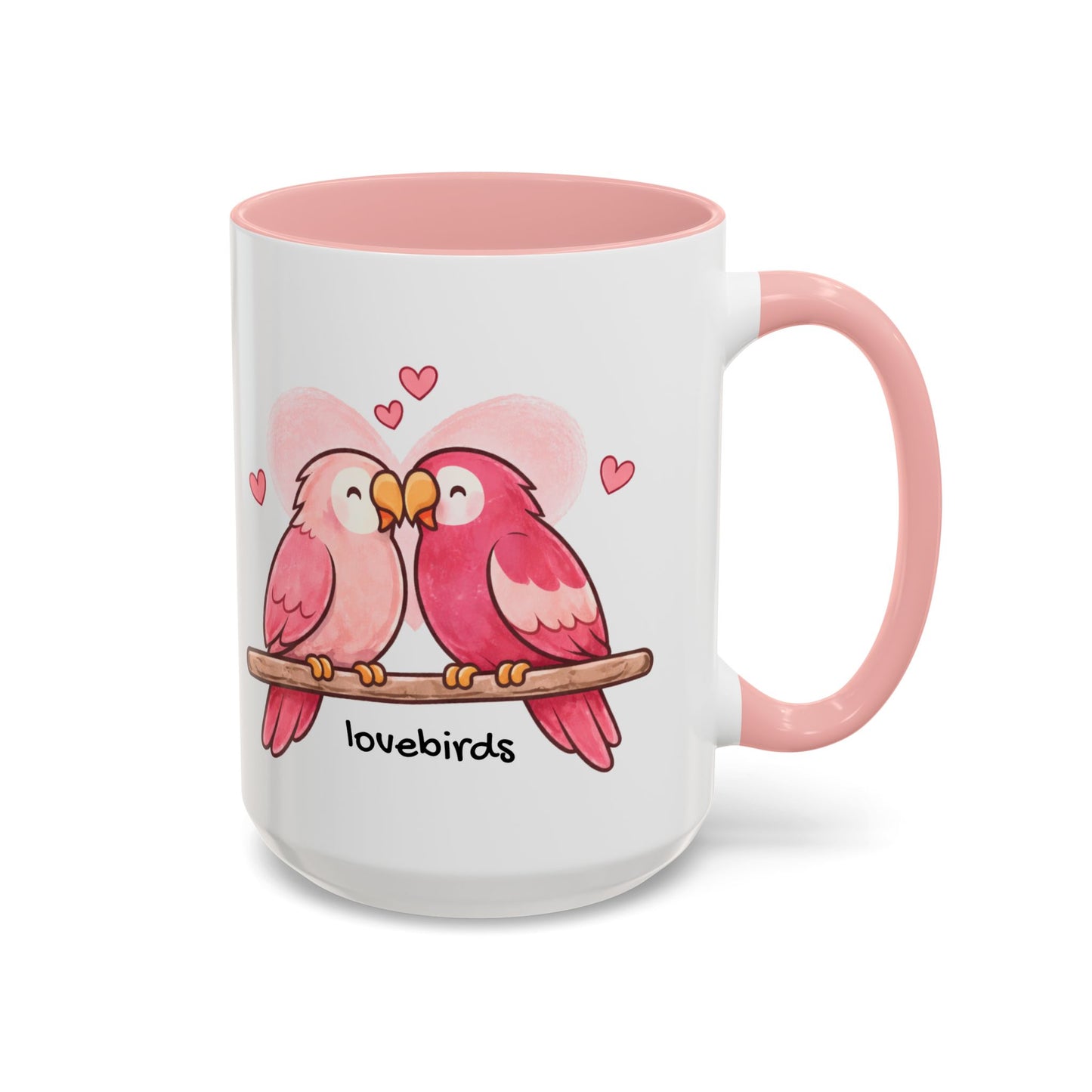 Lovebirds Parrot Accent Coffee Mug — Valentine's Day 11/15oz