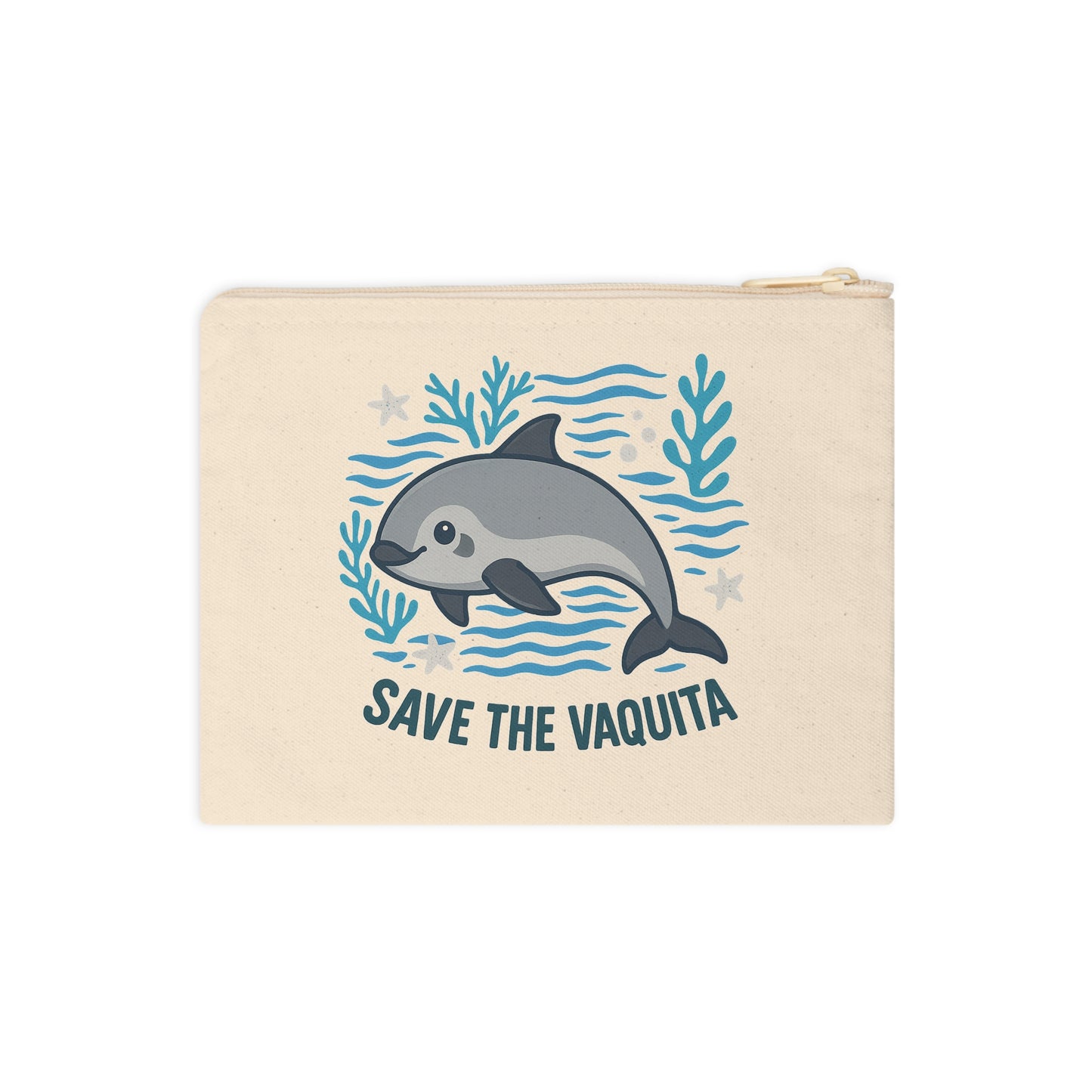 Vaquita Zip Pouch – Ocean-Inspired Accessory Bag for Animal Lovers