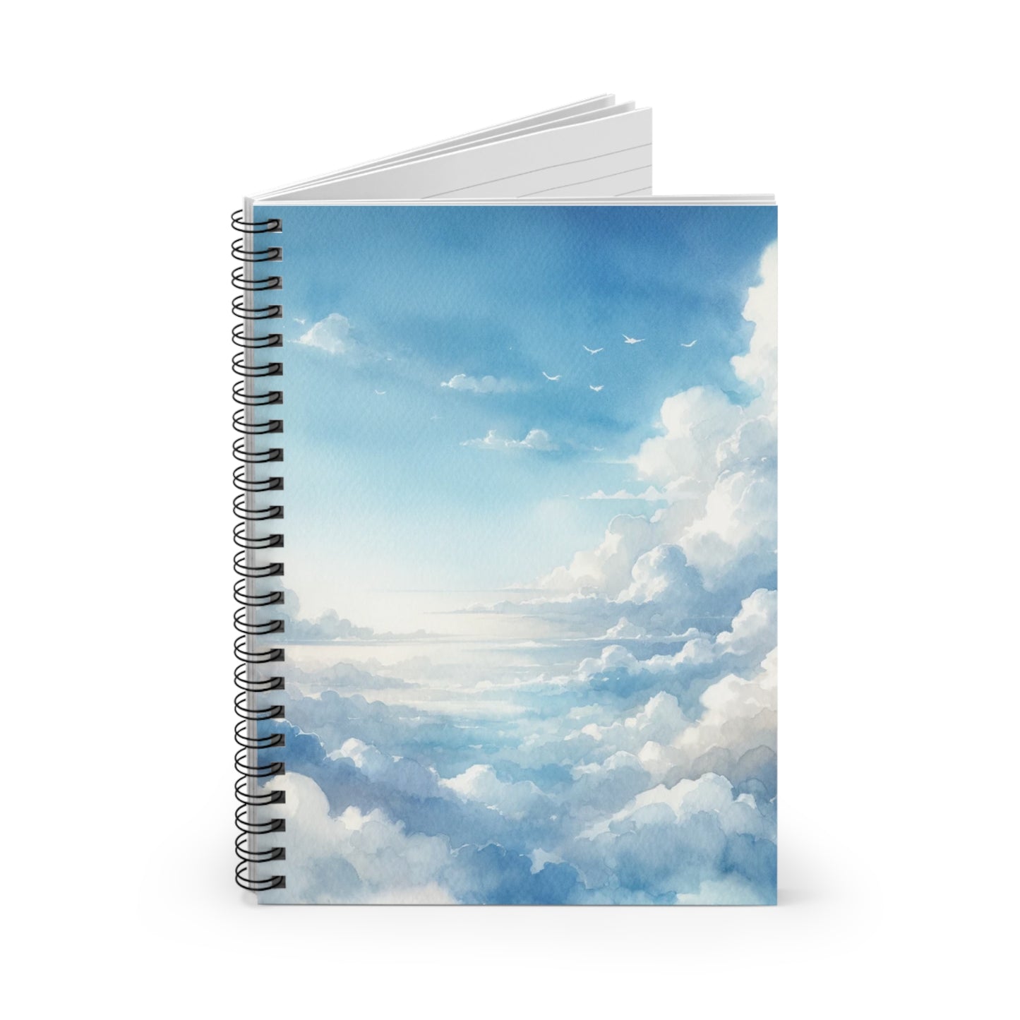 Cloudy Sky Watercolor Spiral Notebook - Ruled Line | Inspiring and Serene Stationery