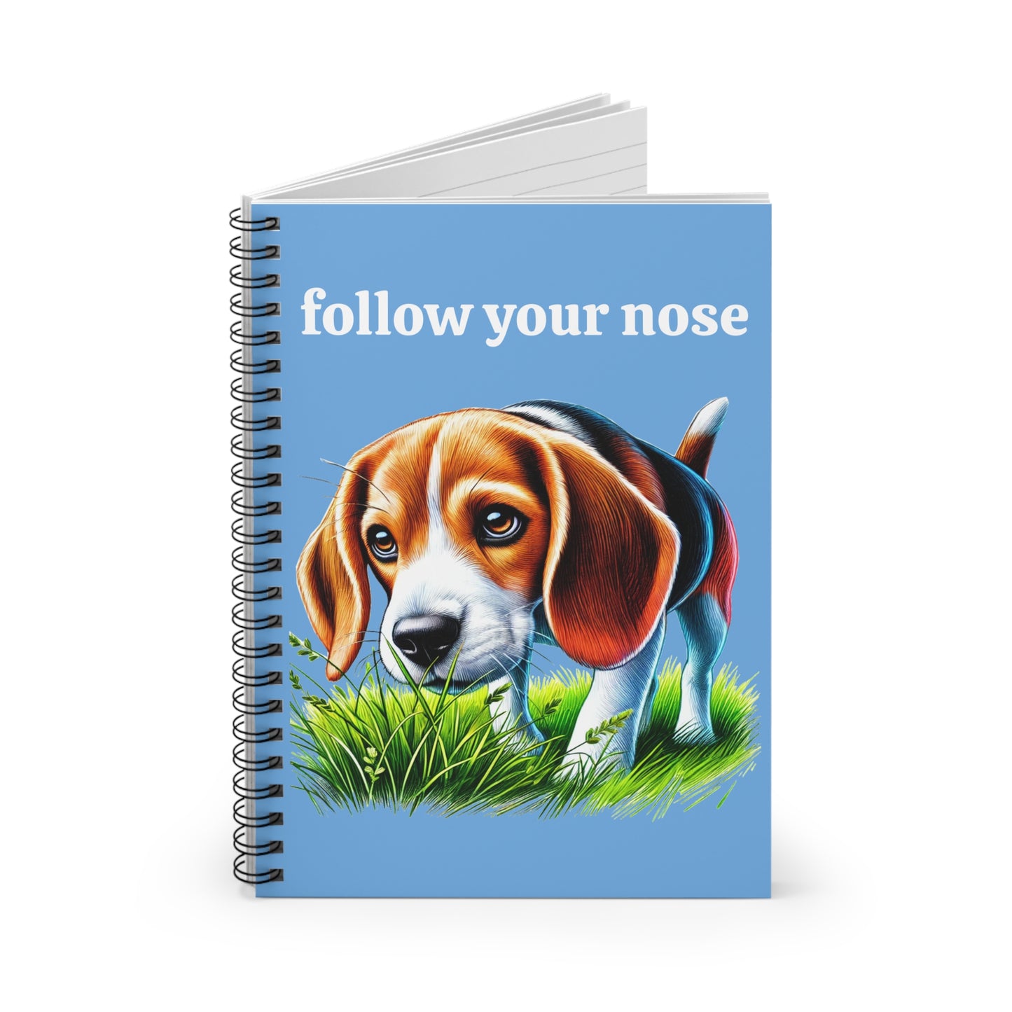 "Follow Your Nose" Beagle-Inspired Spiral Notebook – Perfect for Notes and Inspiration