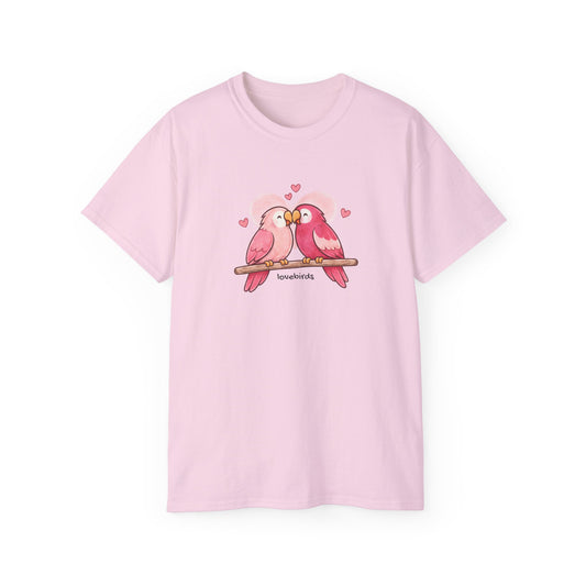 Valentine Lovebirds T-Shirt — Pair of Parrots 'Lovebirds' Tee