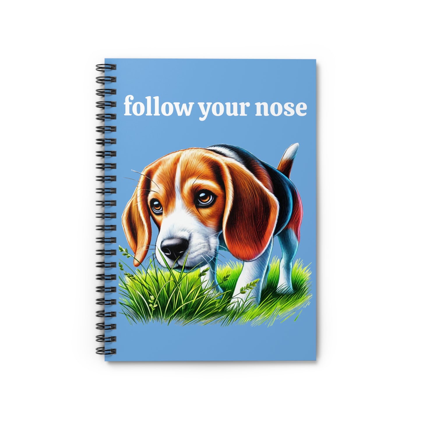 "Follow Your Nose" Beagle-Inspired Spiral Notebook – Perfect for Notes and Inspiration