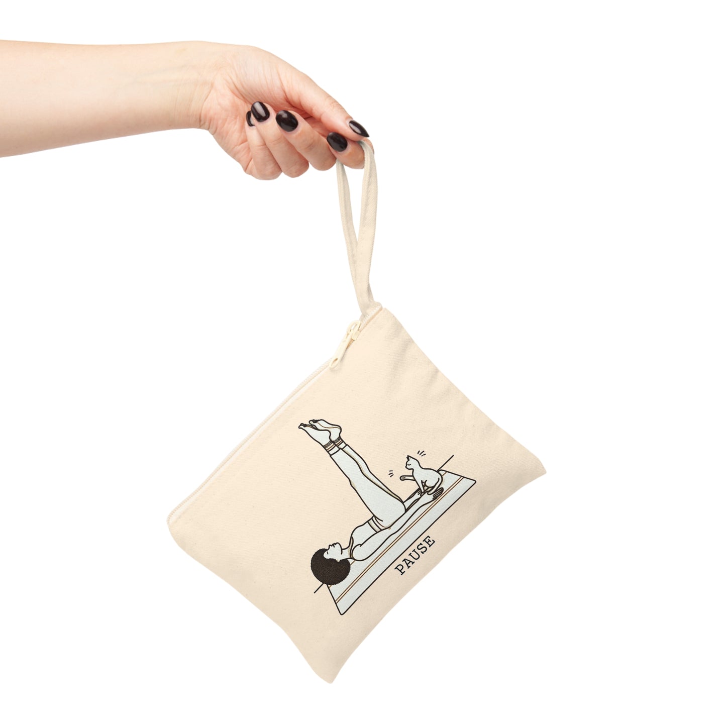 Pause - Yoga Cat Accessory Zipper Pouch