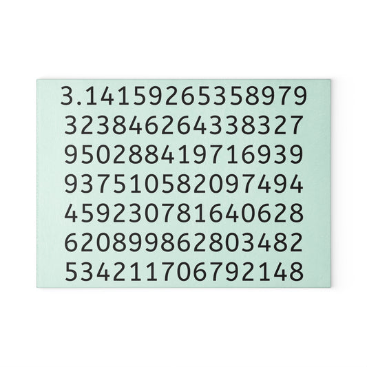 Pi-Themed Glass Cutting Board – Math Lover’s Kitchen Essential with the First 105 Digits of Pi