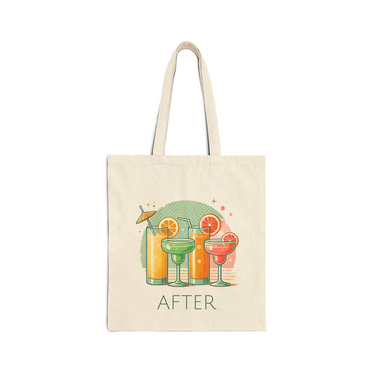 Retro Citrus Delight Tote Bag - Reversible Before and After Fruit Cocktail Design