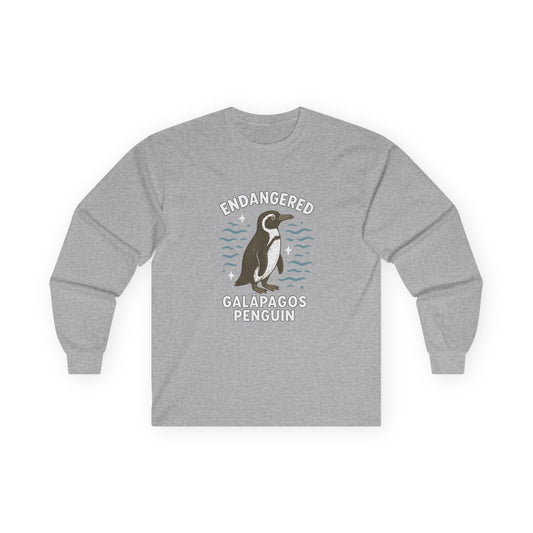 Endangered Galápagos Penguin Long Sleeve Shirt – Ocean Conservation Tee by Nine Scoops