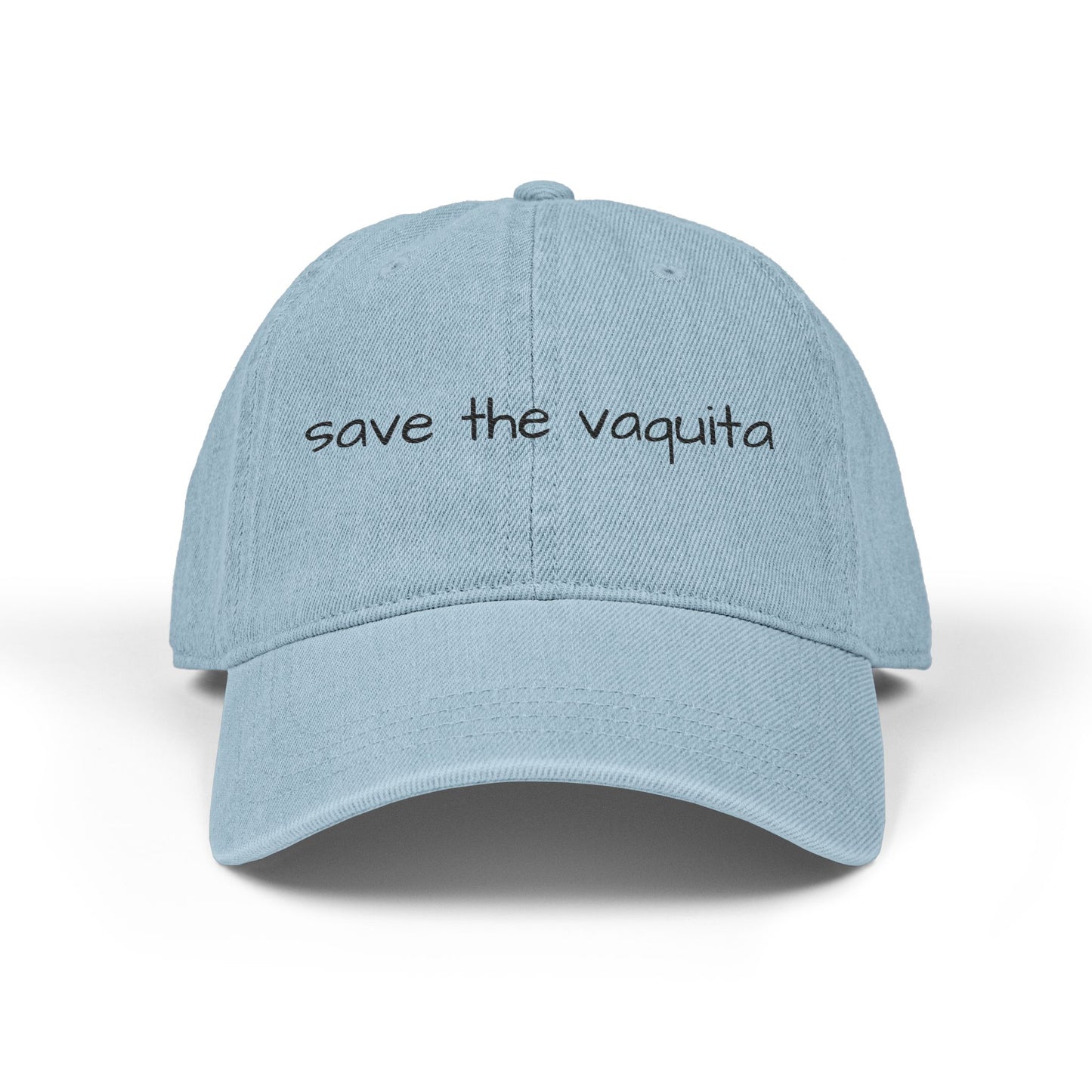 Save the Vaquita Embroidered Denim Hat — Endangered Species Ocean Awareness